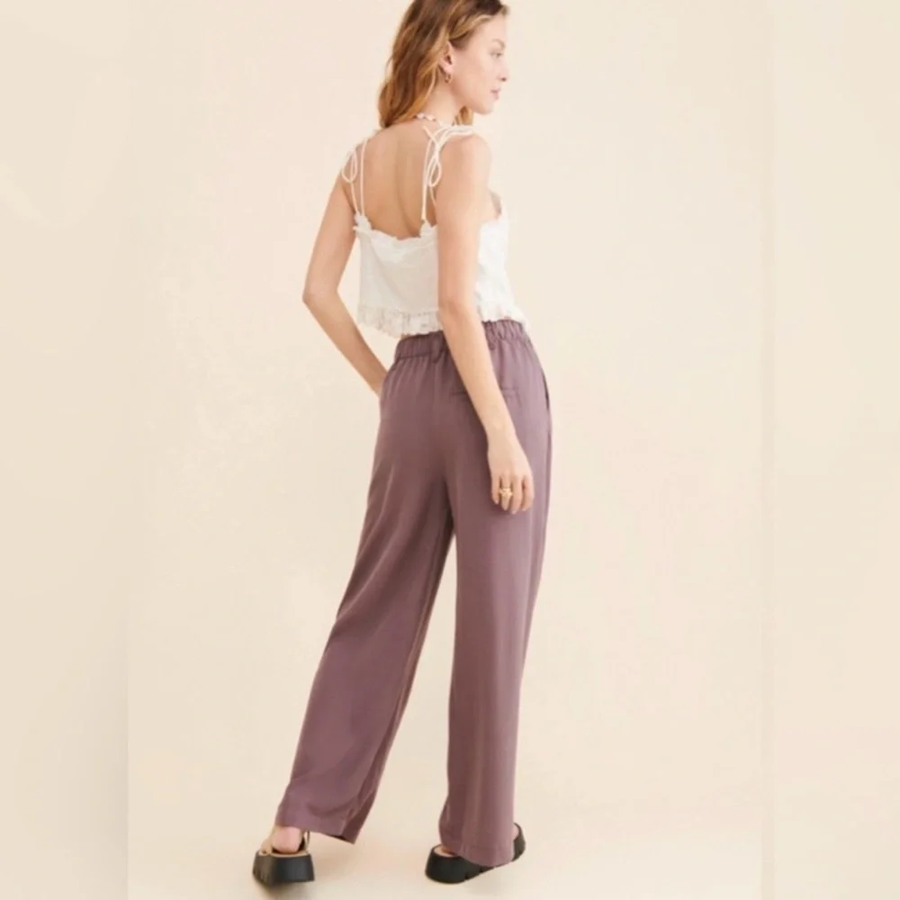 Free People Nothing to Say Wide-Leg Women's Pants in Mauve size small - Picture 3 of 7